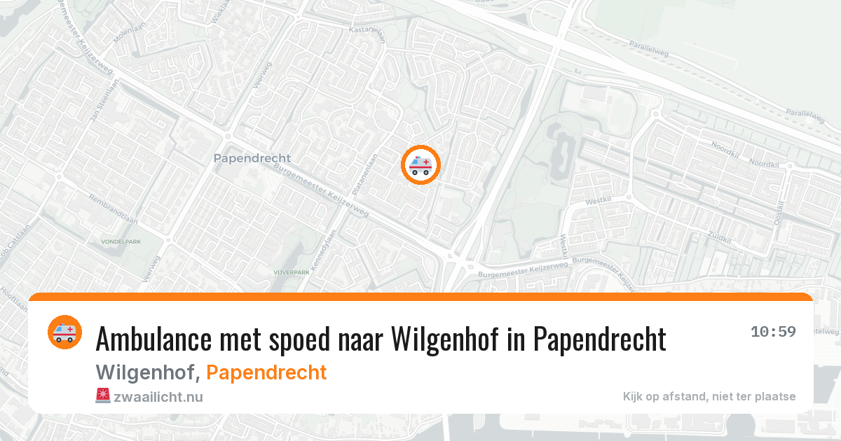 Ambulance met spoed naar Wilgenhof in Papendrecht — 11 jul 2026