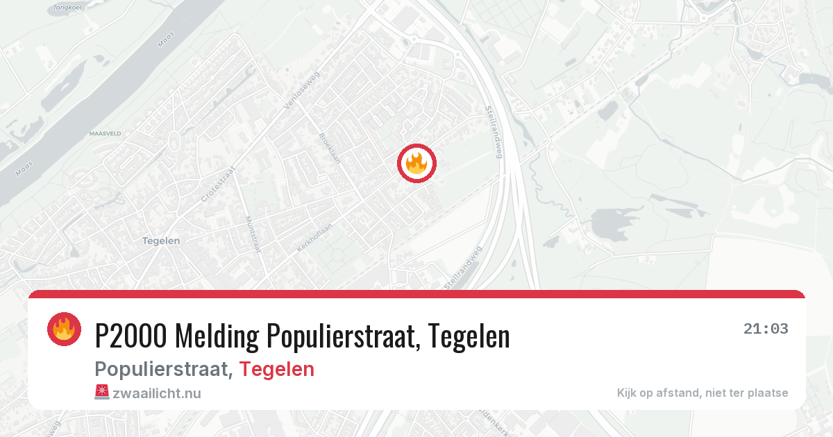 P2000 Melding Populierstraat, Tegelen — 13 apr 2026