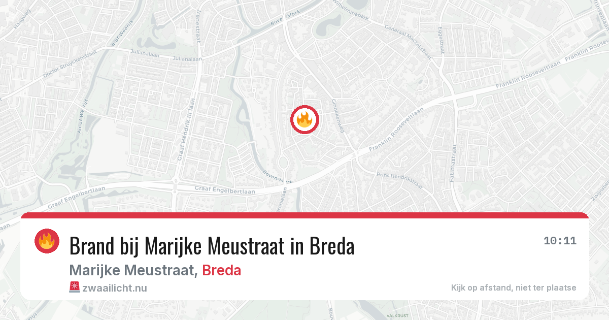 Brand bij Marijke Meustraat in Breda — 10 mei 2026