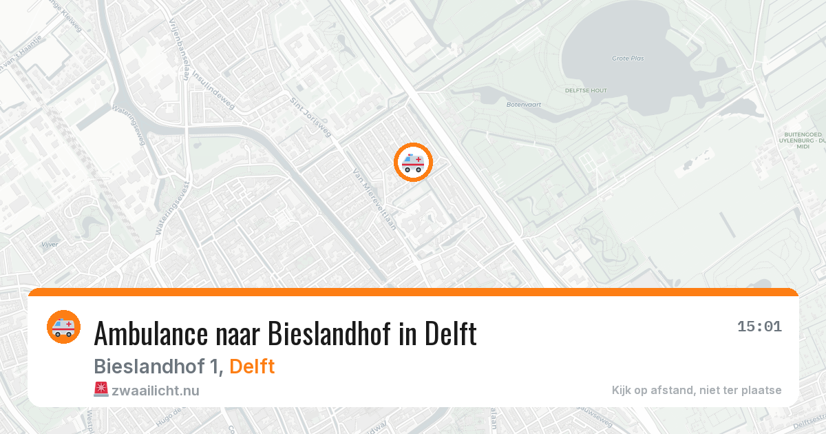 Ambulance naar Bieslandhof in Delft — 20 jul 2026