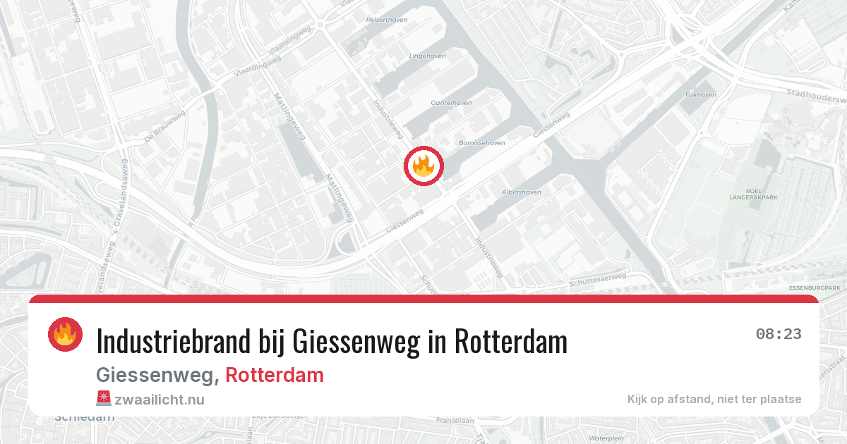 Industriebrand bij Giessenweg in Rotterdam — 20 jan 2026