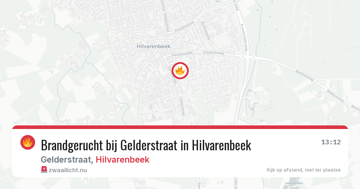 Brandgerucht bij Gelderstraat in Hilvarenbeek — 26 jul 2026