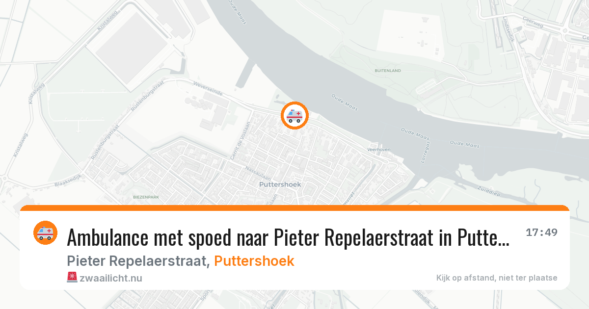 Ambulance met spoed naar Pieter Repelaerstraat in Puttershoek — 17 jan 2026