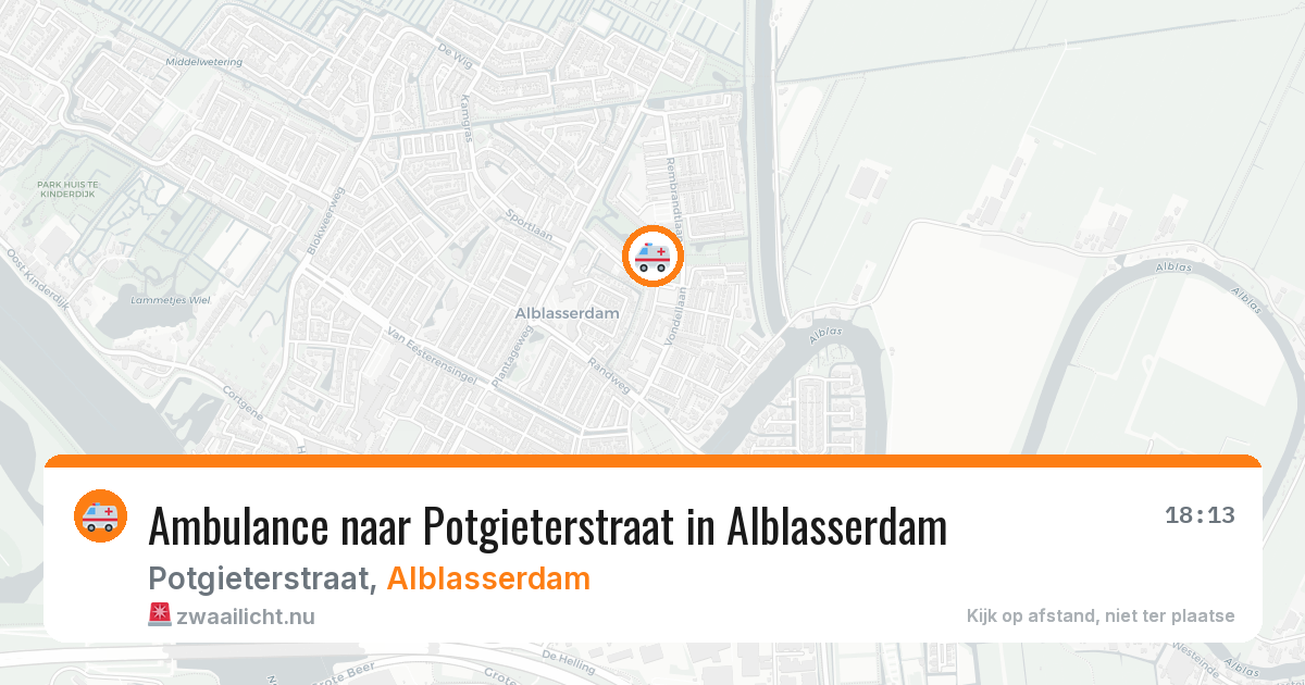 Ambulance naar Potgieterstraat in Alblasserdam — 11 jul 2026
