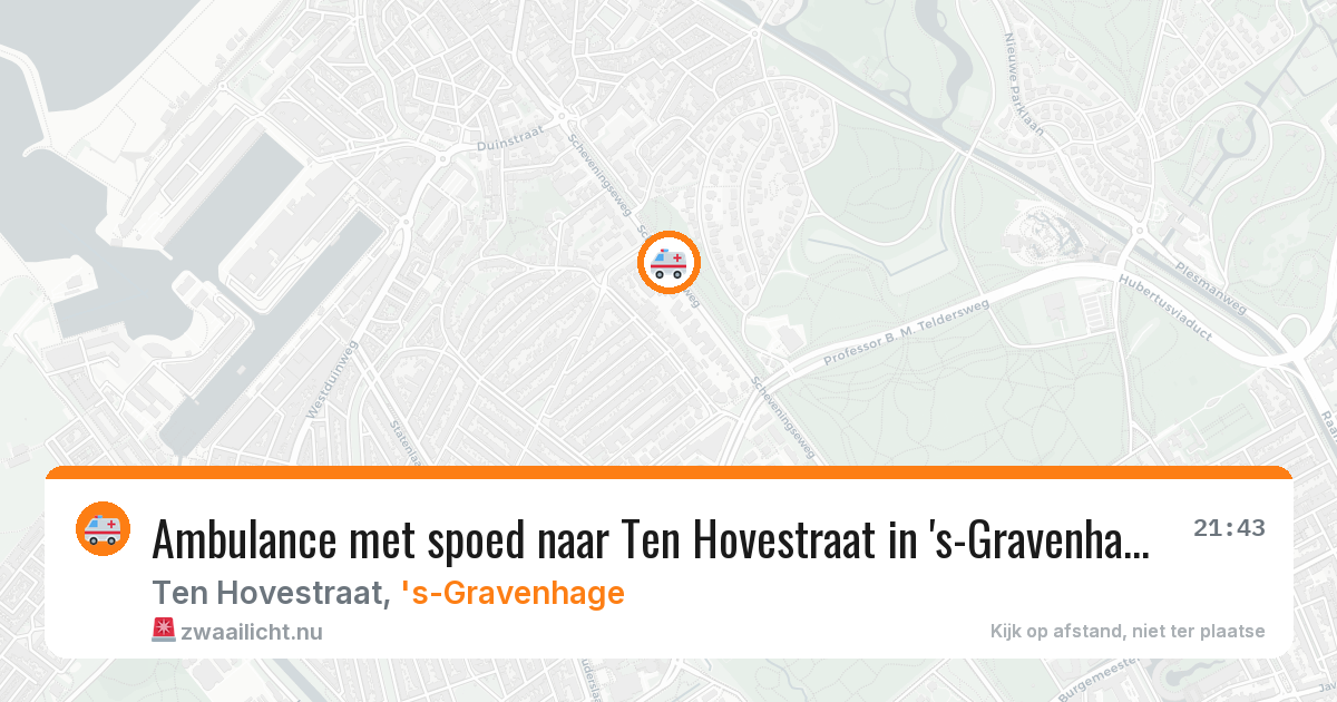 Ambulance met spoed naar Ten Hovestraat in 's-Gravenhage — 11 jul 2026
