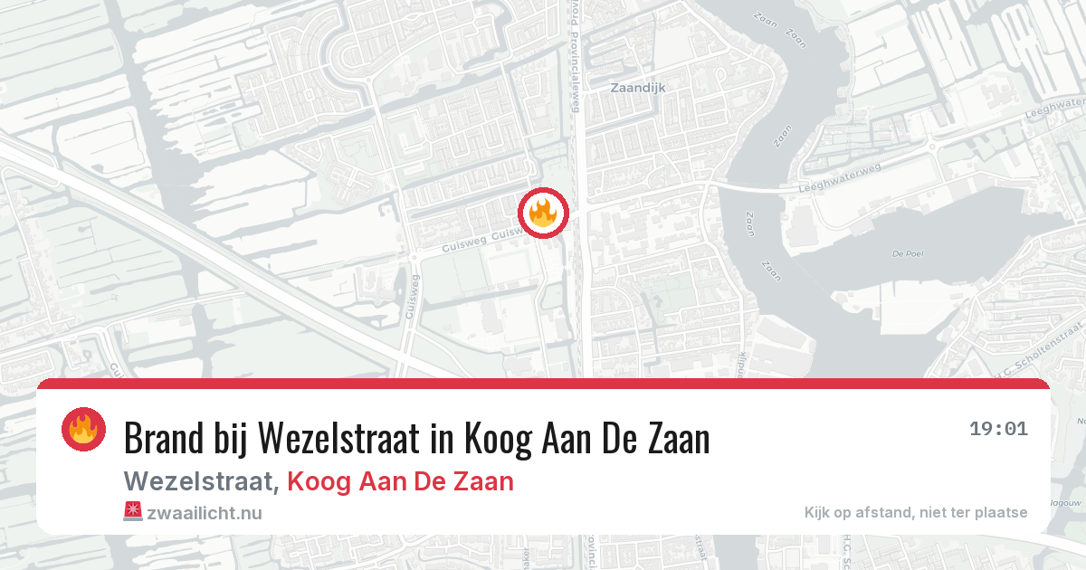 Brand bij Wezelstraat in Koog Aan De Zaan — 24 mei 2026