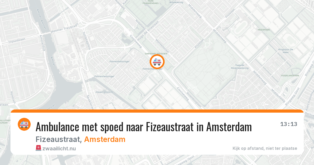 Ambulance met spoed naar Fizeaustraat in Amsterdam — 17 jul 2026