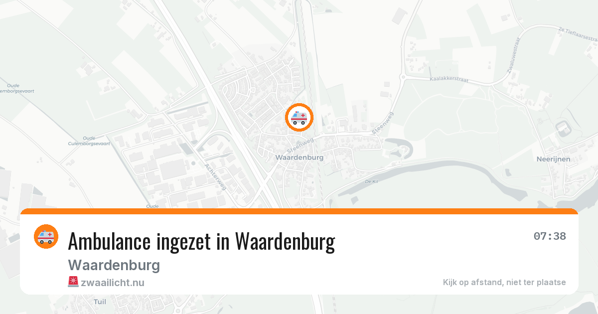Ambulance ingezet in Waardenburg — 20 jul 2026