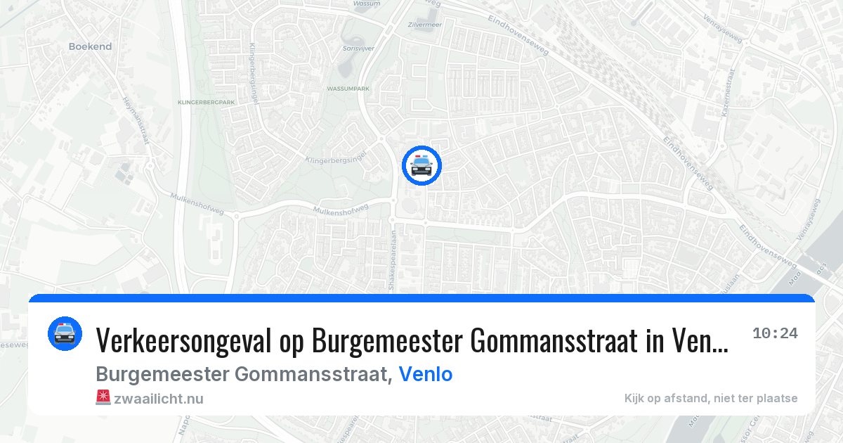 Verkeersongeval op Burgemeester Gommansstraat in Venlo — 10 jul 2026