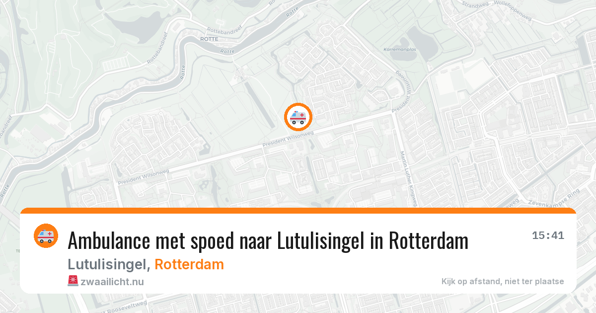 Ambulance met spoed naar Lutulisingel in Rotterdam — 24 jul 2026