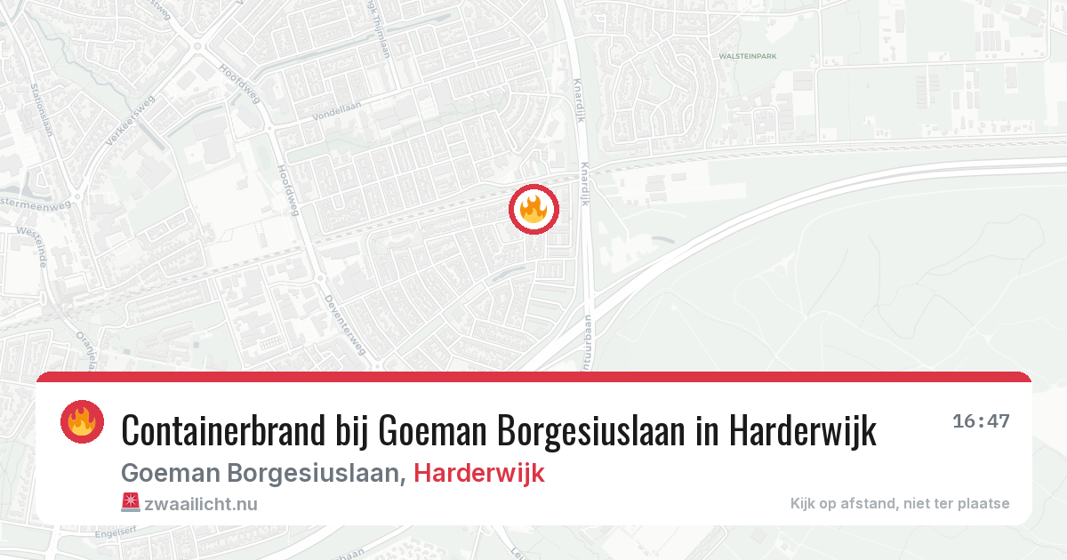 Containerbrand bij Goeman Borgesiuslaan in Harderwijk — 31 mei 2026