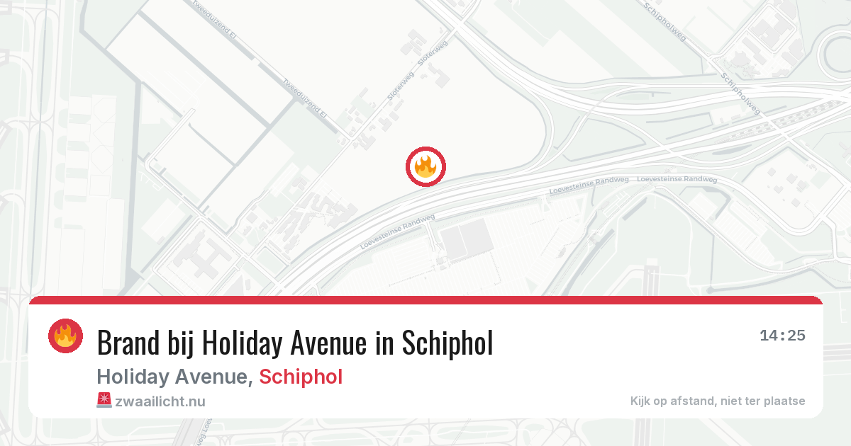 Brand bij Holiday Avenue in Schiphol — 17 jul 2026