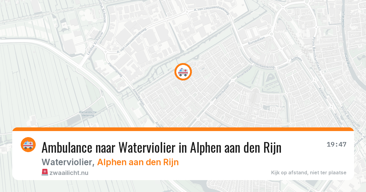 Ambulance naar Waterviolier in Alphen aan den Rijn — 24 mei 2026