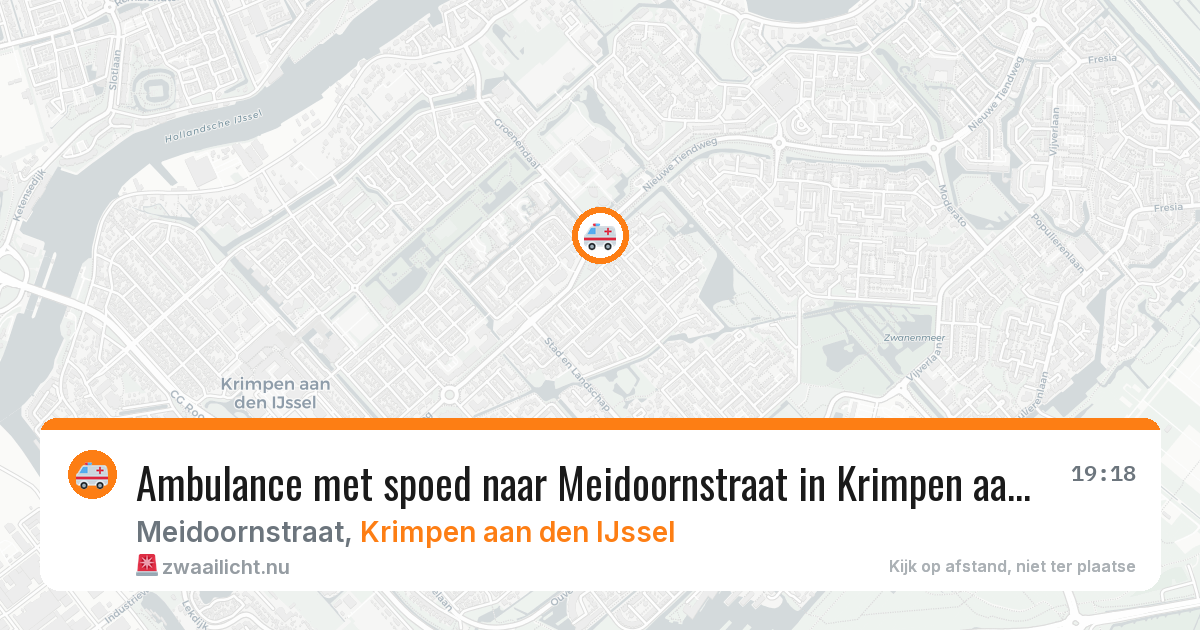 Ambulance met spoed naar Meidoornstraat in Krimpen aan den IJssel — 26 jul 2026