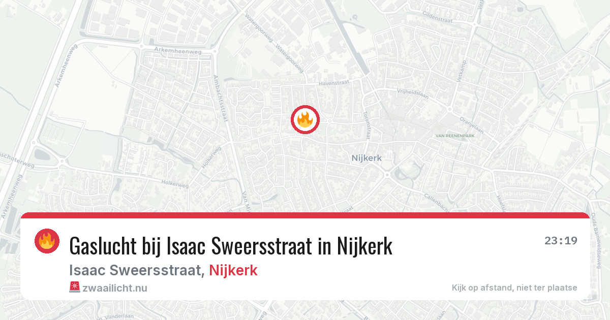 Gaslucht bij Isaac Sweersstraat in Nijkerk — 22 mrt 2026