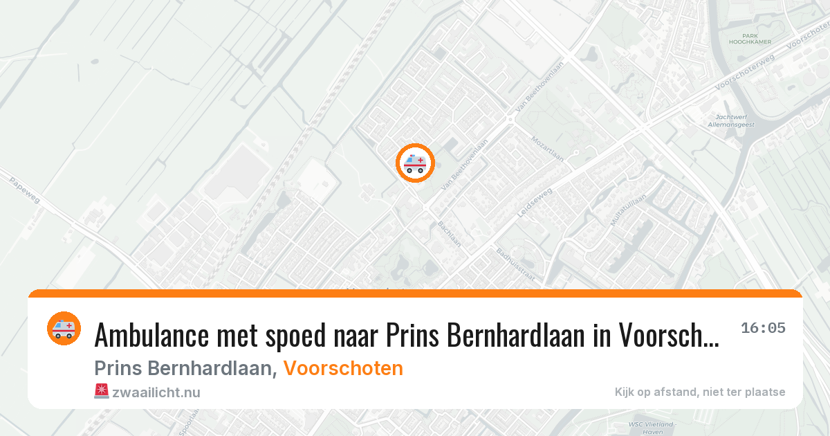 Ambulance met spoed naar Prins Bernhardlaan in Voorschoten — 25 jul 2026