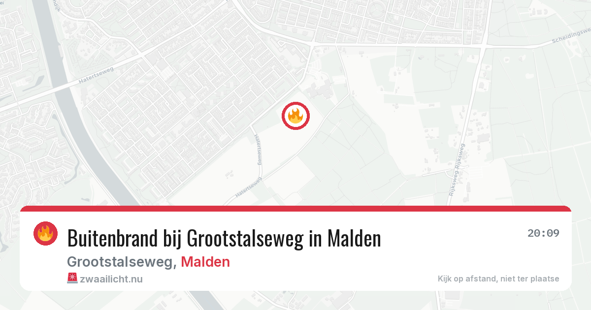 Buitenbrand bij Grootstalseweg in Malden — 23 jul 2026