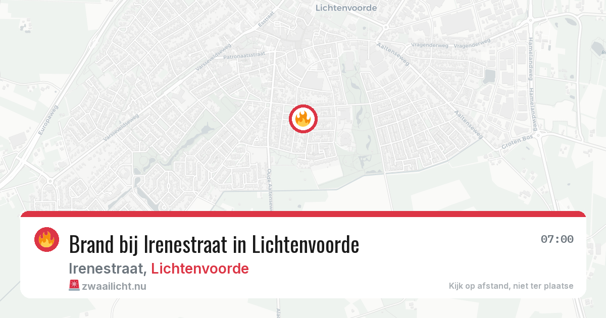 Brand bij Irenestraat in Lichtenvoorde — 12 jul 2026
