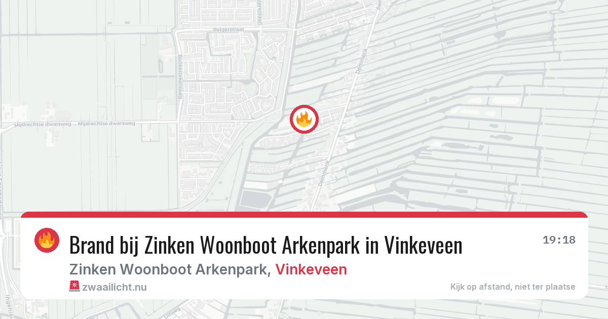 Brand bij Zinken Woonboot Arkenpark in Vinkeveen — 25 jul 2026