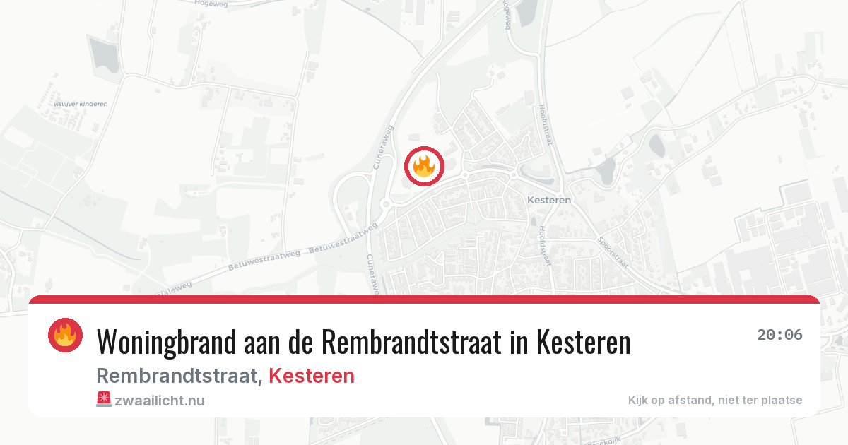 Woningbrand aan de Rembrandtstraat in Kesteren — 1 mrt 2026