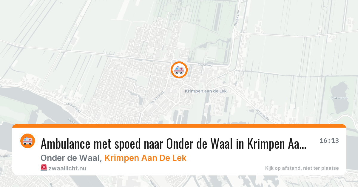 Ambulance met spoed naar Onder de Waal in Krimpen Aan De Lek — 11 jul 2026