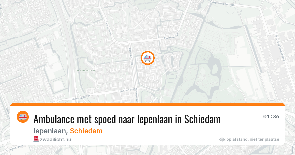 Ambulance met spoed naar Iepenlaan in Schiedam — 26 jul 2026