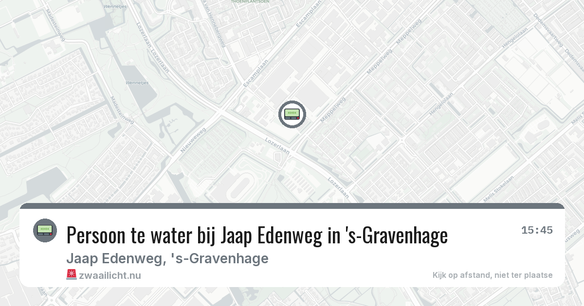 Persoon te water bij Jaap Edenweg in 's-Gravenhage — 14 feb 2026