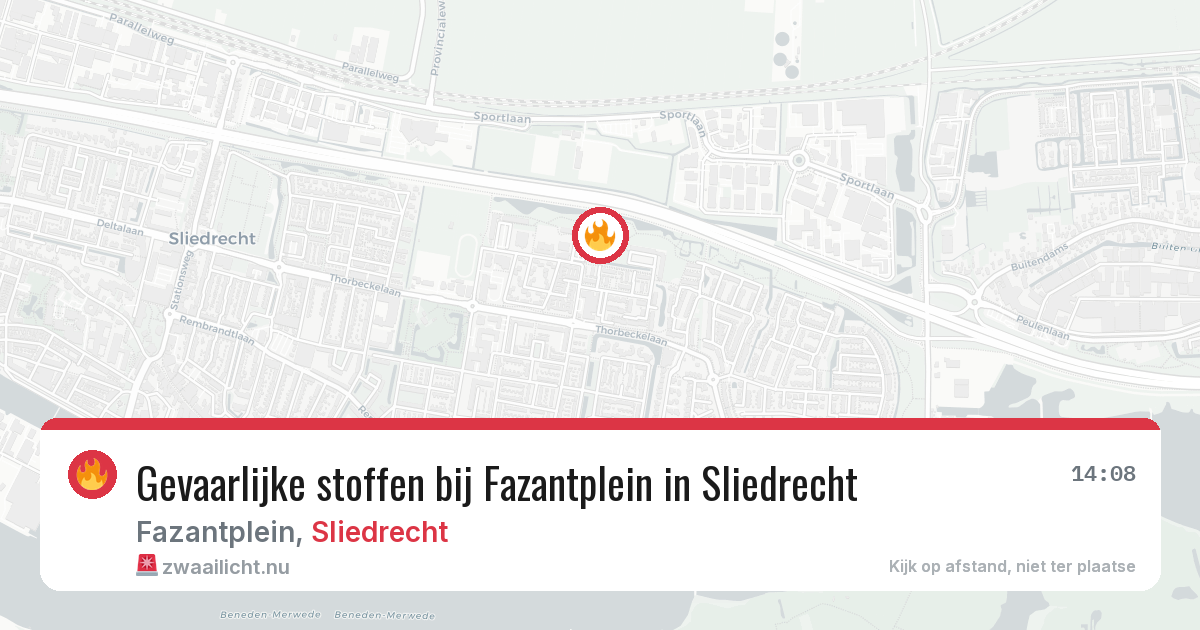 Gevaarlijke stoffen bij Fazantplein in Sliedrecht — 20 mrt 2026