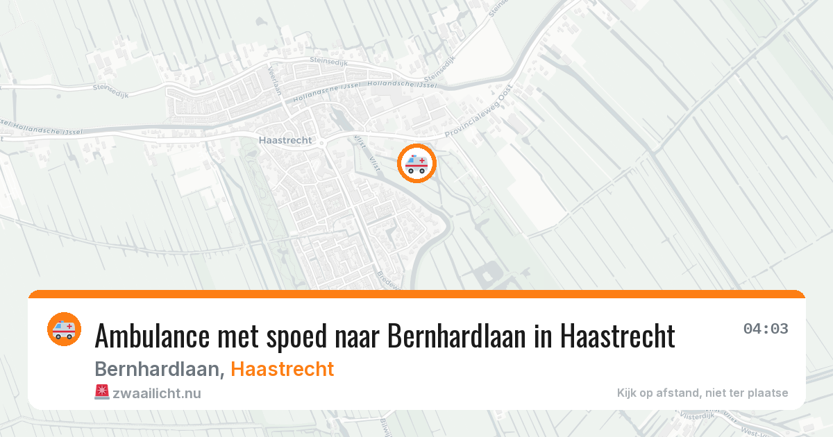 Ambulance met spoed naar Bernhardlaan in Haastrecht — 17 jul 2026