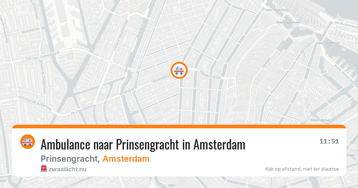 Ambulance naar Prinsengracht in Amsterdam — 25 mei 2026
