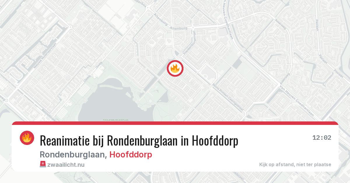 Reanimatie bij Rondenburglaan in Hoofddorp — 26 mrt 2026