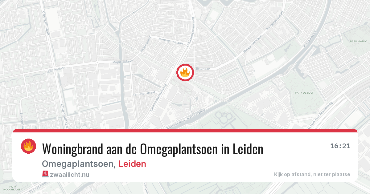 Woningbrand aan de Omegaplantsoen in Leiden — 18 mei 2026
