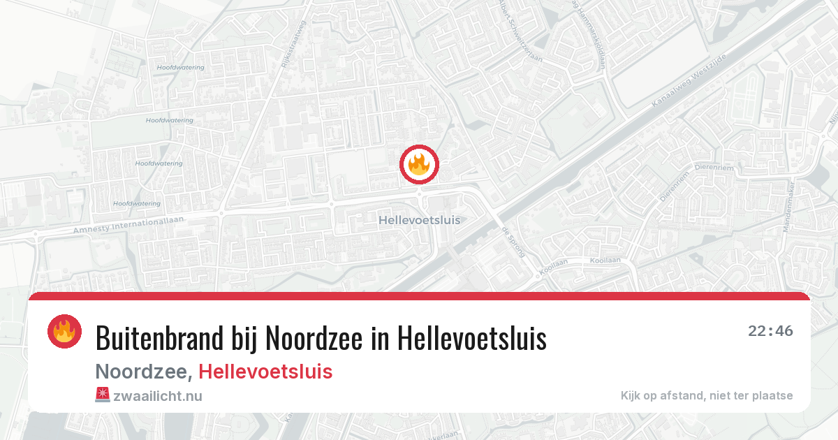 Buitenbrand bij Noordzee in Hellevoetsluis — 20 jul 2026