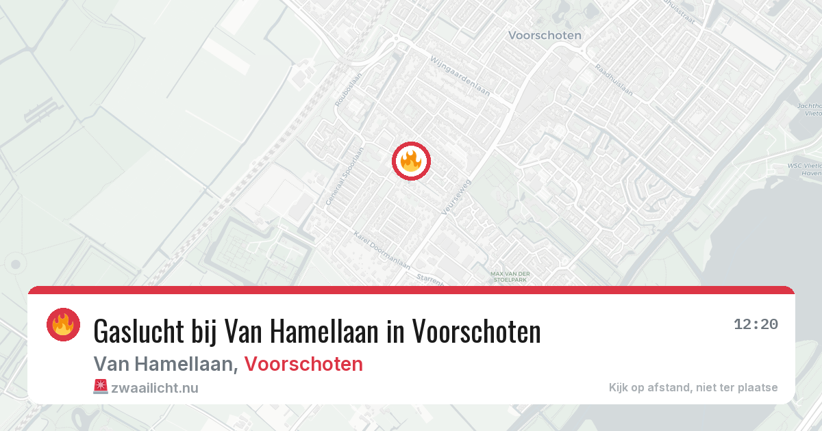 Gaslucht bij Van Hamellaan in Voorschoten — 13 feb 2026