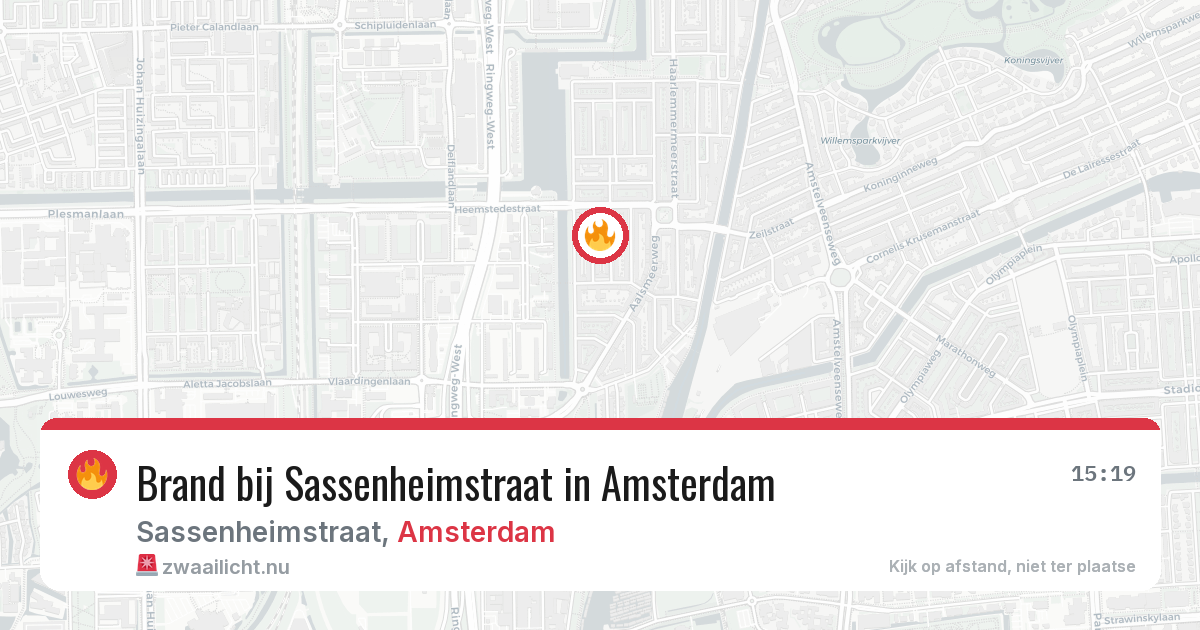 Brand bij Sassenheimstraat in Amsterdam — 22 jul 2026