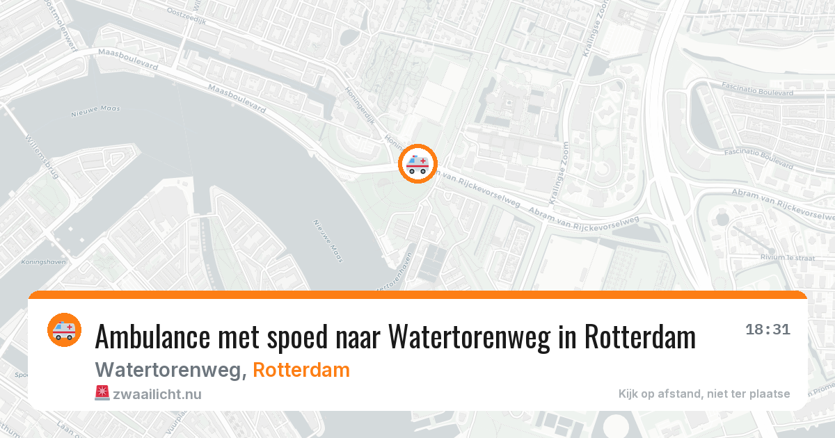 Ambulance met spoed naar Watertorenweg in Rotterdam — 18 mrt 2026