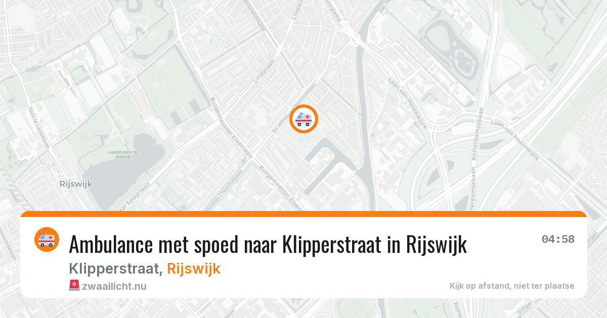 Ambulance met spoed naar Klipperstraat in Rijswijk — 20 mei 2026