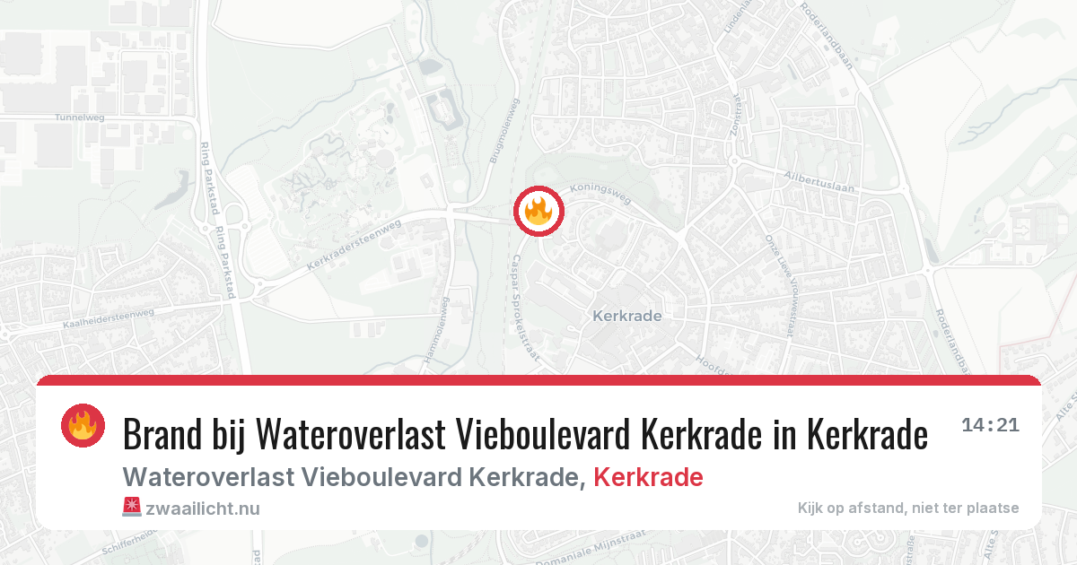 Brand bij Wateroverlast Vieboulevard Kerkrade in Kerkrade — 3 jun 2026