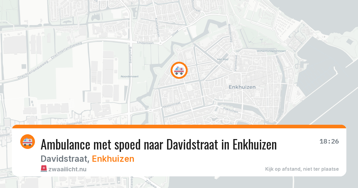 Ambulance met spoed naar Davidstraat in Enkhuizen — 15 mei 2026