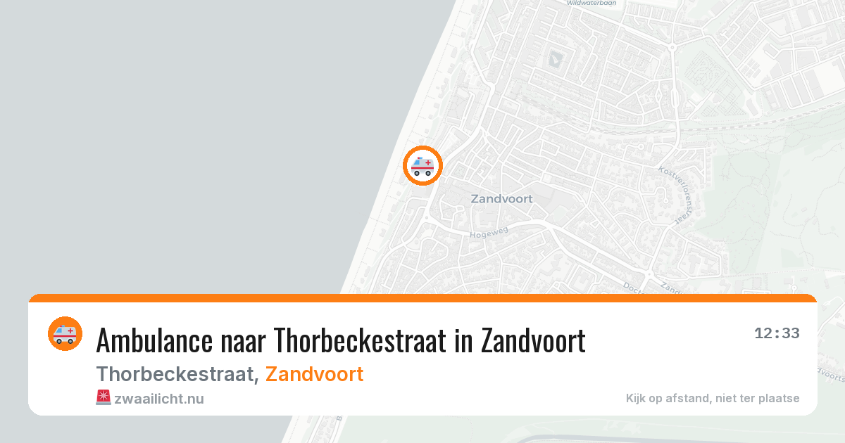 Ambulance naar Thorbeckestraat in Zandvoort — 10 jul 2026