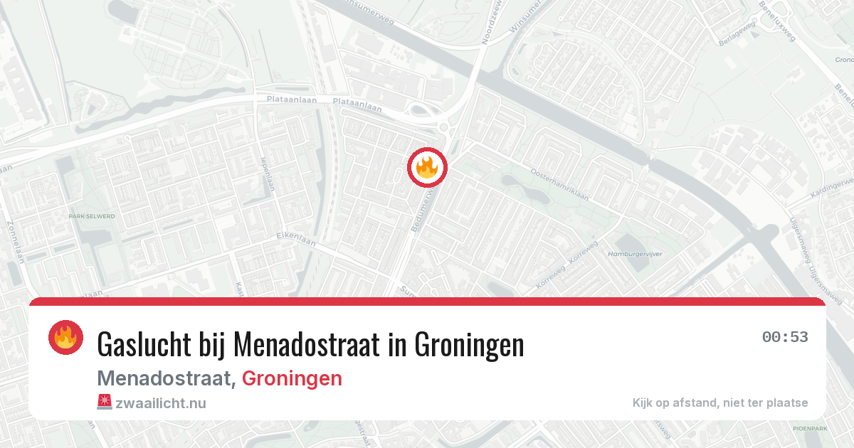Gaslucht bij Menadostraat in Groningen — 18 mei 2026