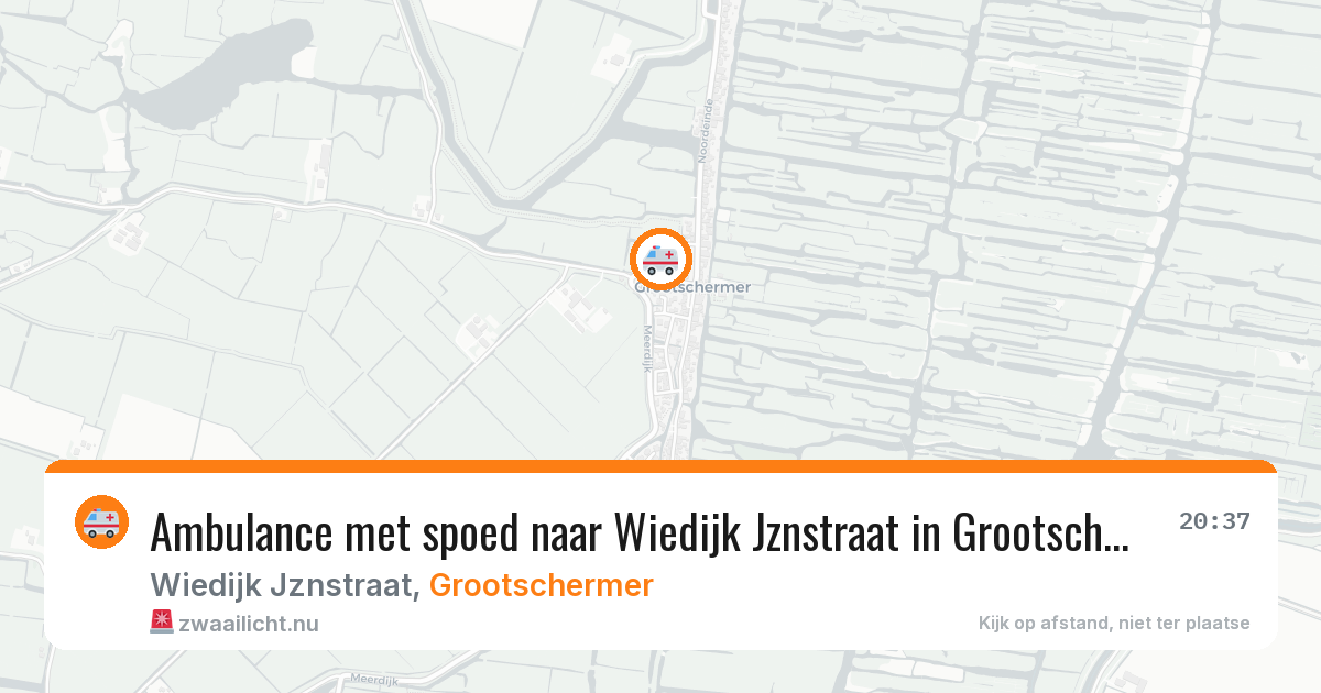 Ambulance met spoed naar Wiedijk Jznstraat in Grootschermer — 18 mei 2026
