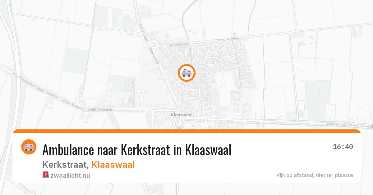 Ambulance naar Kerkstraat in Klaaswaal — 16 mrt 2026