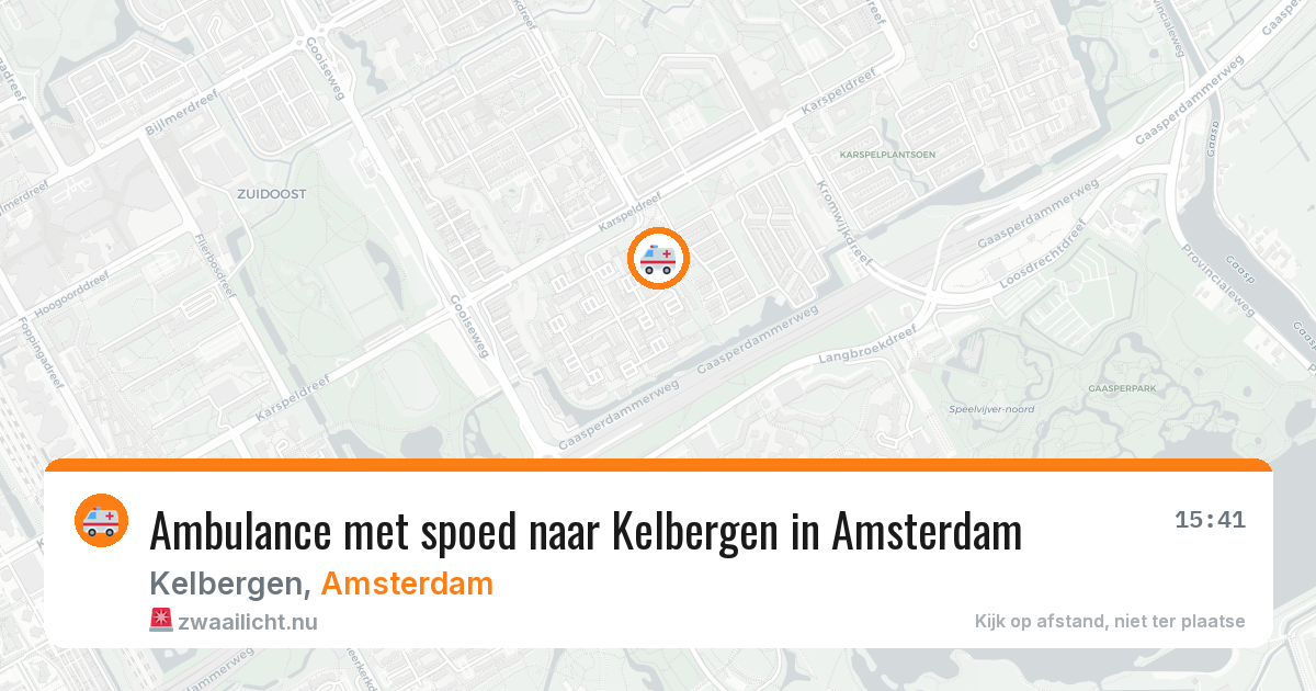 Ambulance met spoed naar Kelbergen in Amsterdam — 5 jun 2026
