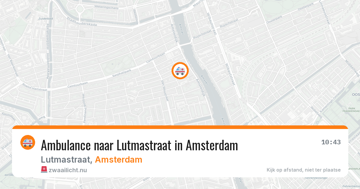 Ambulance naar Lutmastraat in Amsterdam — 21 jul 2026