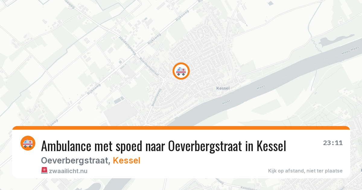 Ambulance met spoed naar Oeverbergstraat in Kessel — 20 jul 2026