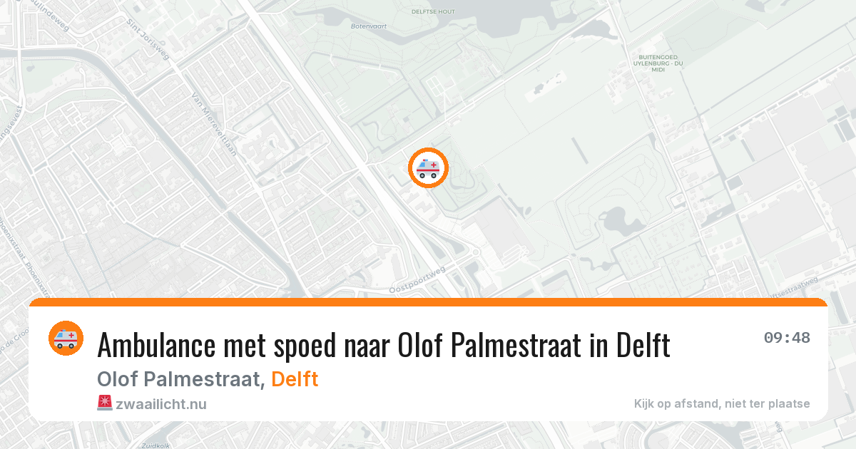 Ambulance met spoed naar Olof Palmestraat in Delft — 1 jun 2026