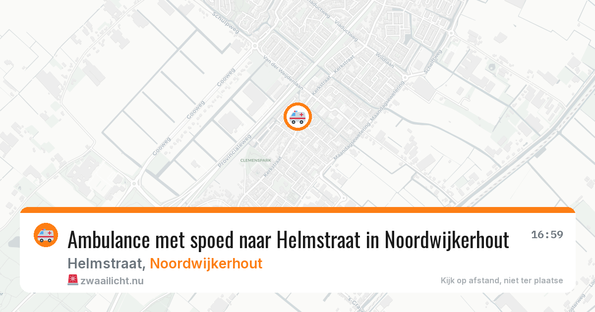 Ambulance met spoed naar Helmstraat in Noordwijkerhout — 6 jul 2026