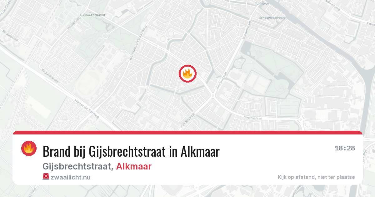 Brand bij Gijsbrechtstraat in Alkmaar — 20 jul 2026