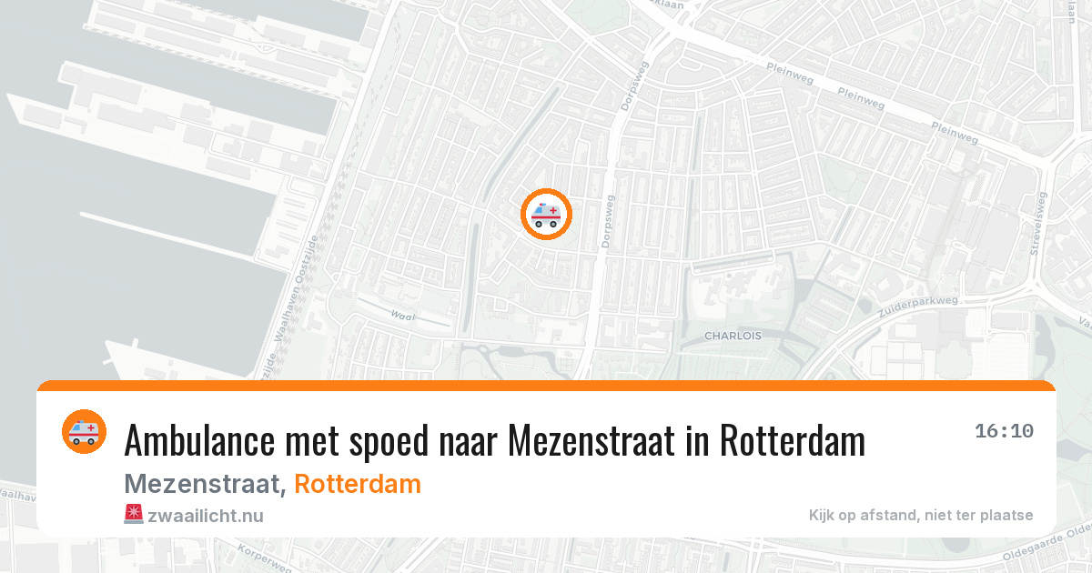 Ambulance met spoed naar Mezenstraat in Rotterdam — 25 jul 2026